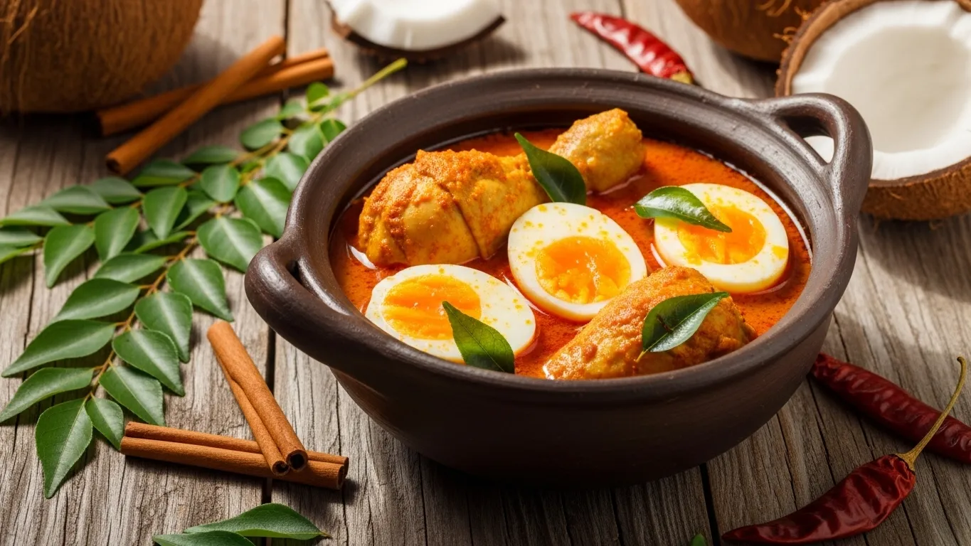 Sri Lankan Chicken Egg Curry Recipe – Traditional Biththara Mas Curry with Coconut Milk