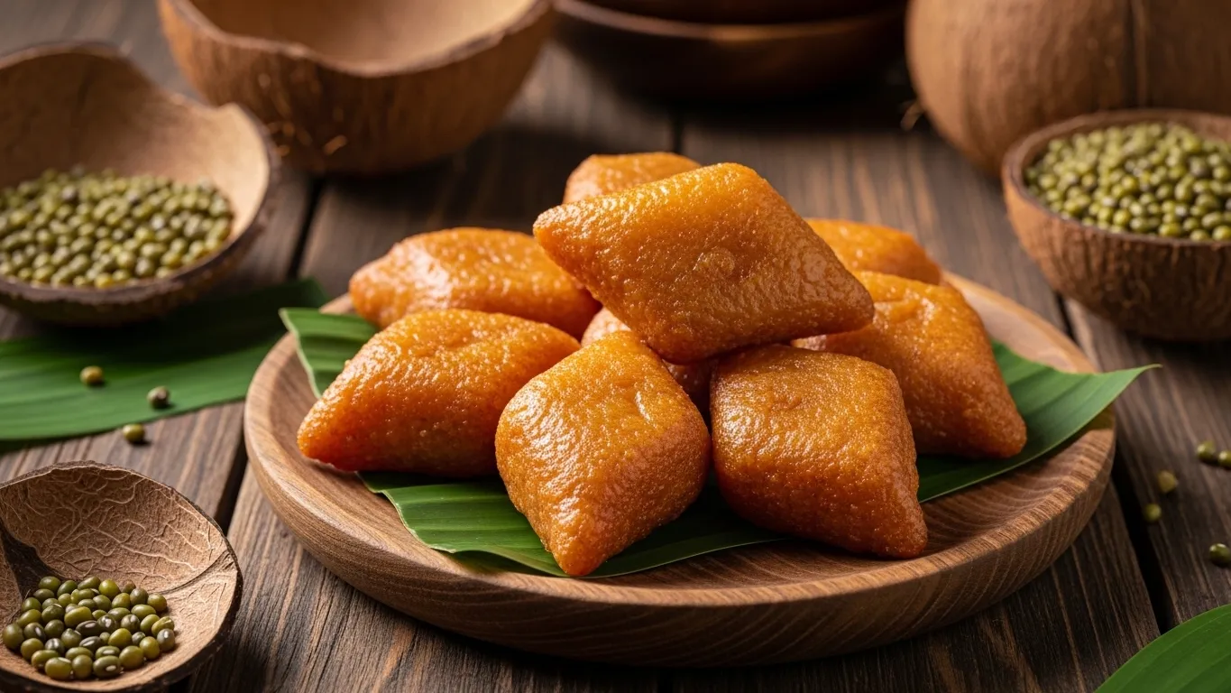 Sri Lankan Mung Bean Sweet Balls (Mun Kavum Style)