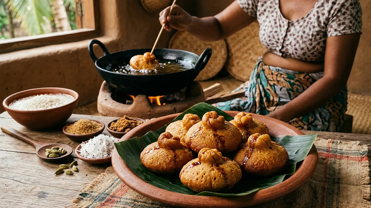 Traditional Sri Lankan Oil Cakes (Kavum)