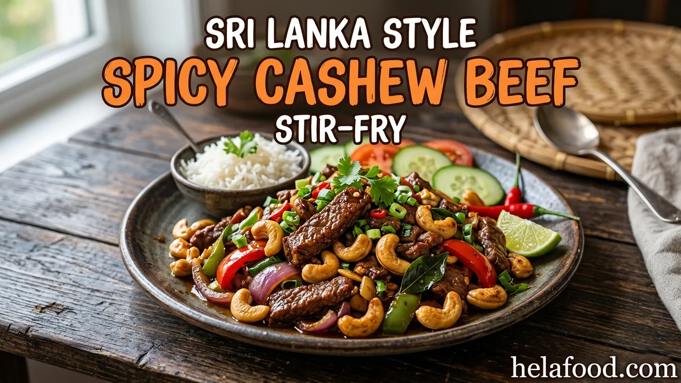 Sri Lankan Style Spicy Cashew Beef Stir-Fry